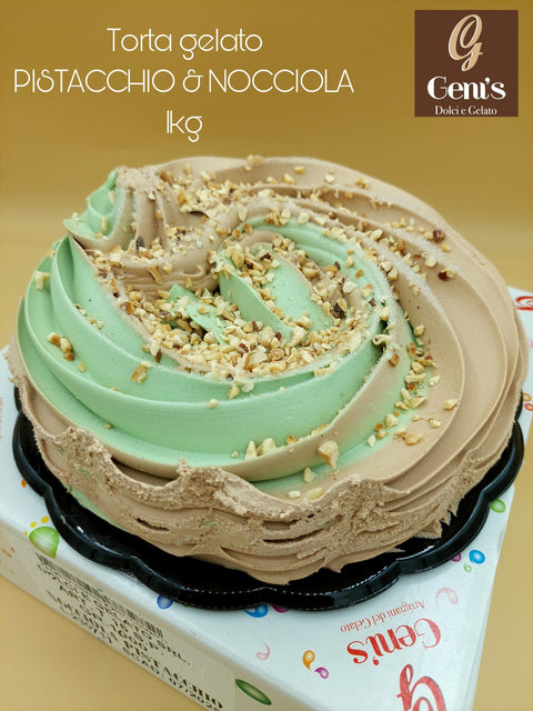 TORTA GELATO S/P 1KG PISTACCHIO E NOCCIOLA