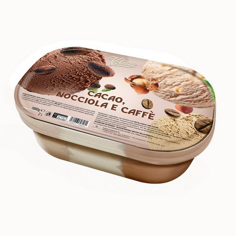 VASCHETTA 1KG CACAO, NOCCIOLA E CAFFE' - 4PZ