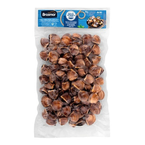 VONGOLE INTERE 1KG 40/60 PACIFICO MARRONI SOTTOVUOTO - 10PZ
